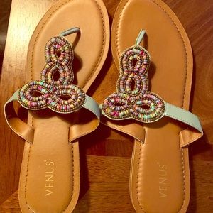 NWOB Venus Flip Flop Sandal in Multicolor Size 9.5